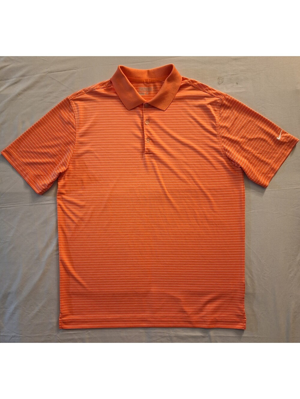 Nike Golf Tour Performance Mens Short Sleeve Orange Polo Shirt Size L *flaw